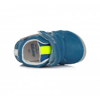 D.D. step barefoot chlapčenská detská celokožená obuv S070-371 Bermuda Blue